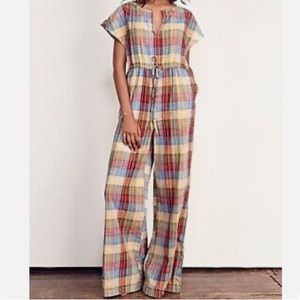 Ace & Jig | Red Yellow Blue Suit Up Wide Leg Jumpsuit In Madras Plaid